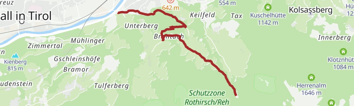 Route map: Über Volders zum Sagerkirchl/Wattenberg MTB Route 589